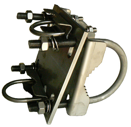 Right-angle heavy duty clamp, extra large, stainless steel – boom 32-50mm, mast 80-90mm dia.